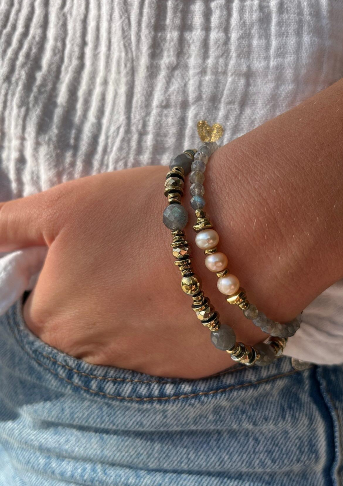 Bracelet Labradorite et Hématite FREYA