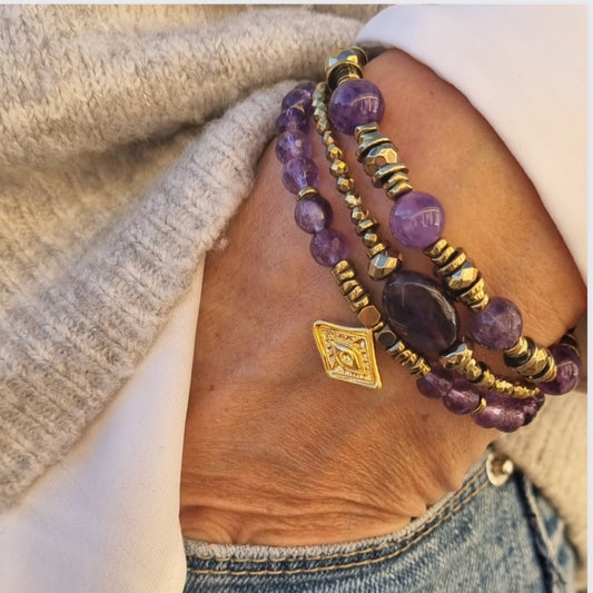 bracelet en pierre énergétique pour Sérénité - Spiritualité - Intuition