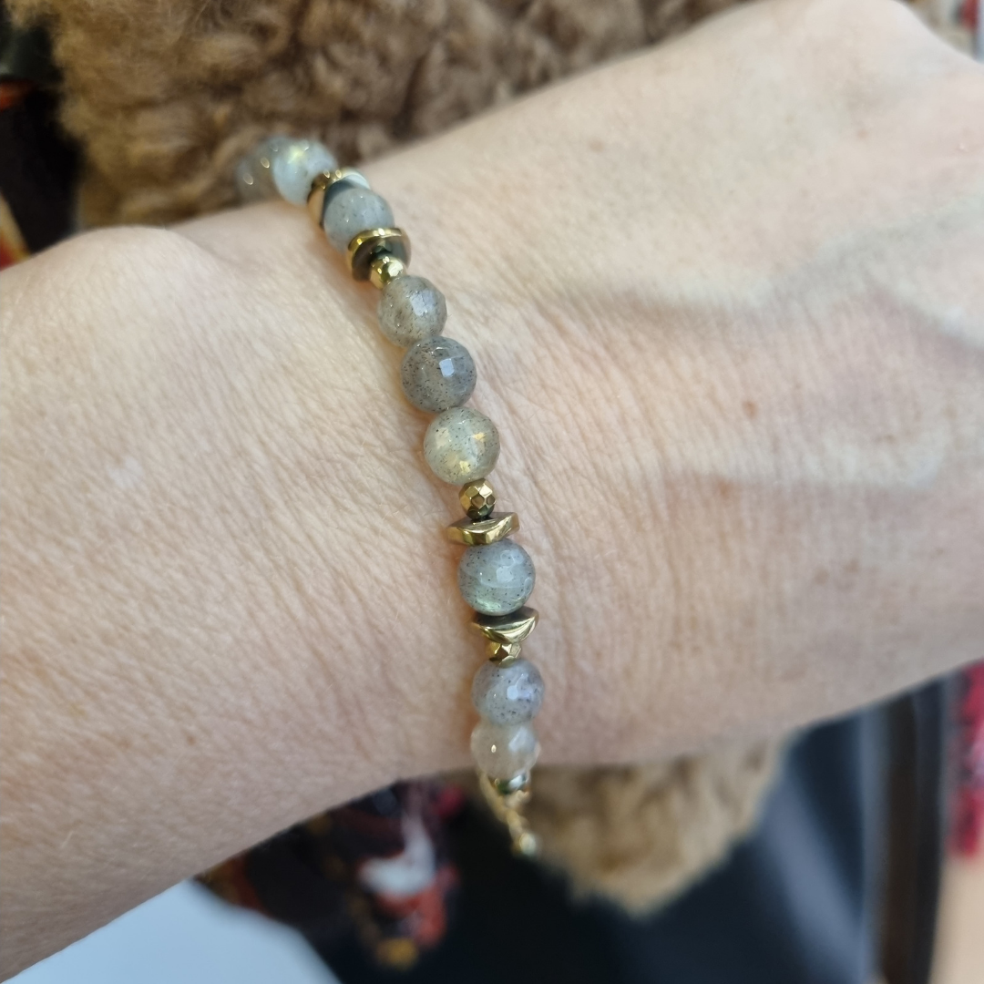 Bracelet en pierre énergétique labradorite - protection- dépassement des peurs - confiance en soi