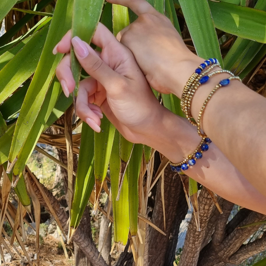 Bracelet en pierres naturelles énergétiques en Lapis lazuli - paix intérieure - sérénité - clairvoyance