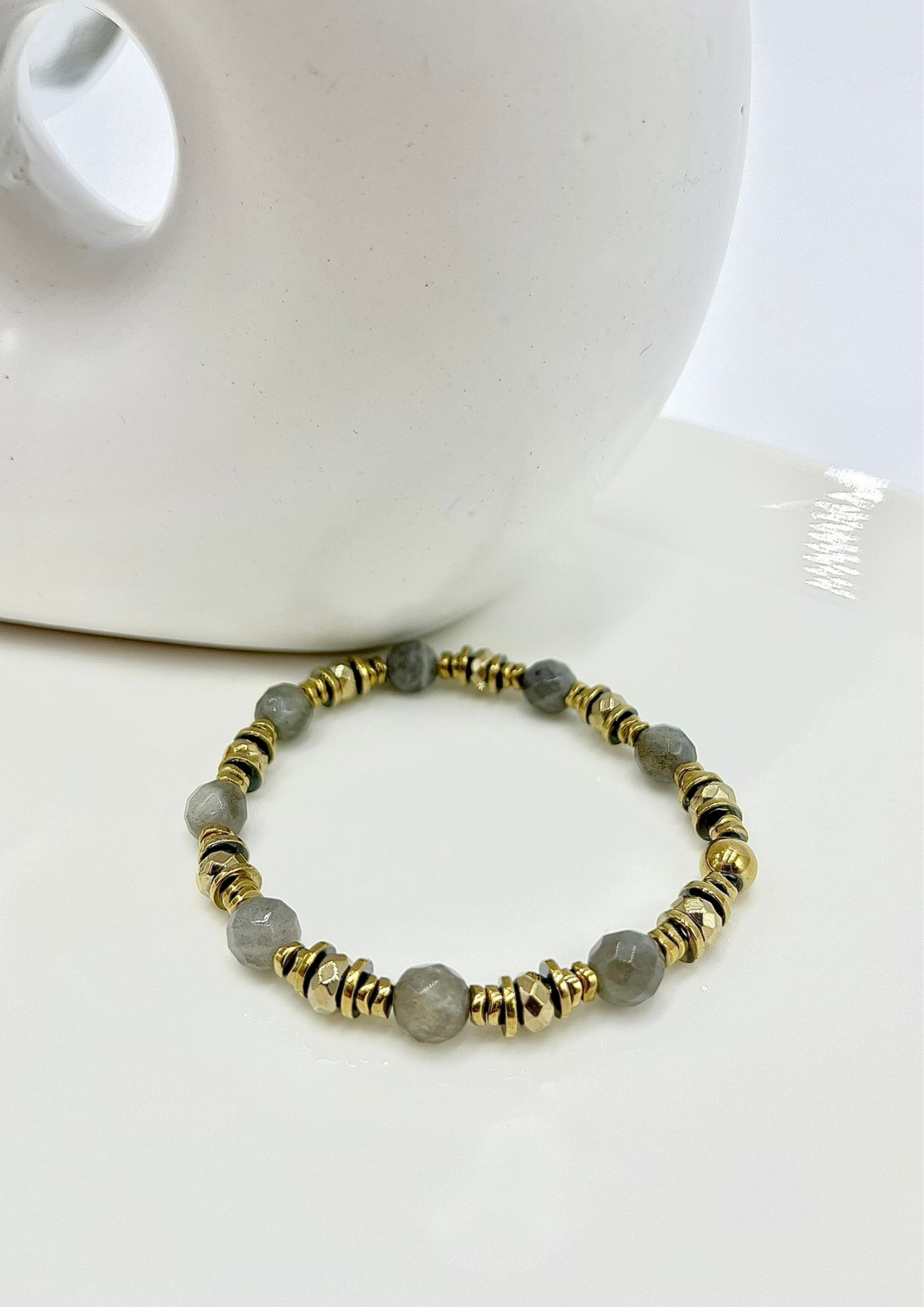 Bracelet Labradorite et Hématite FREYA
