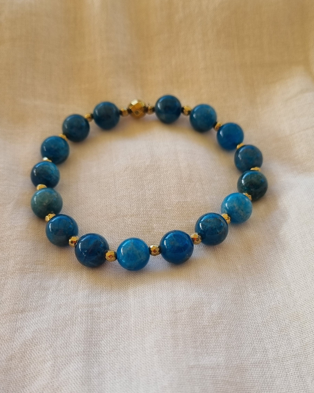 bracelet apatite et hématite création artisanale lithothérapie