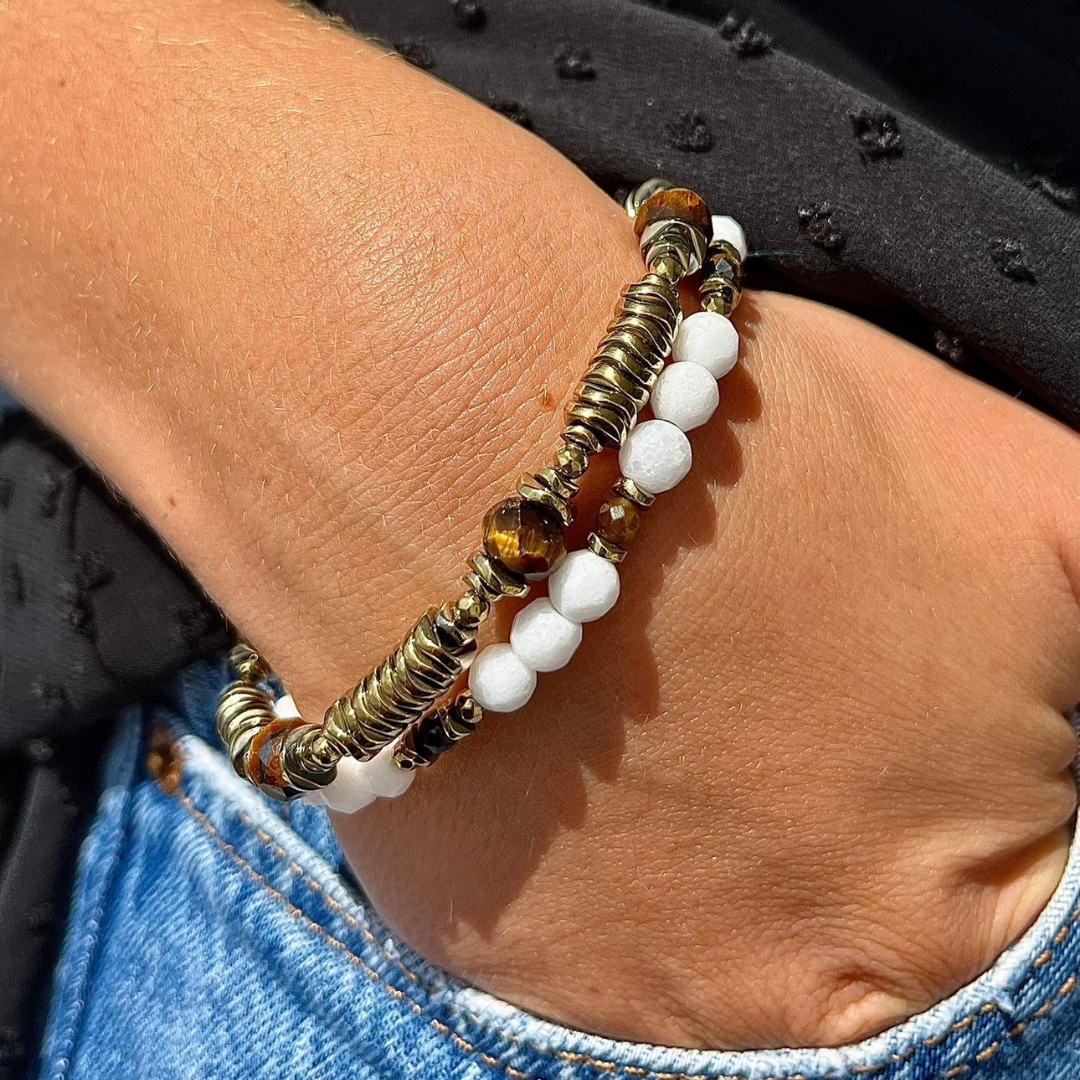Bracelet Oeil de tigre et Hématite MÉLISANDRE