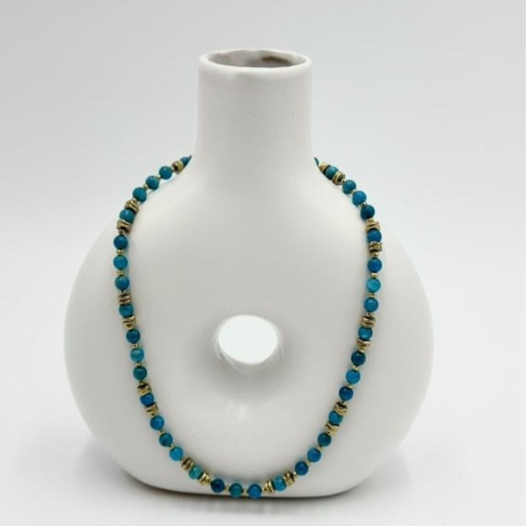 Collier Cornélius Apatite et Hématites dorées