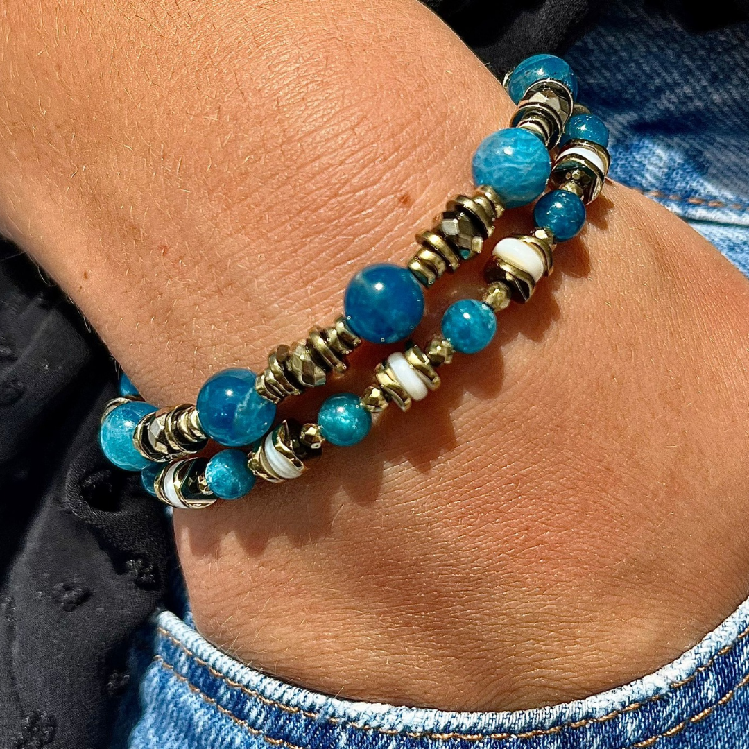 Bracelets freya Apatite et Hématite