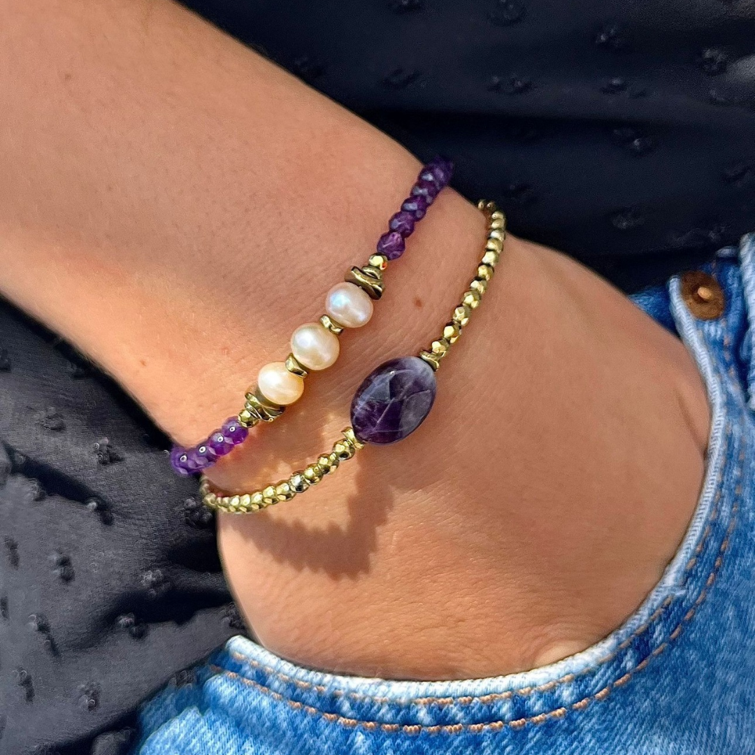 Bracelets Améthyste et Hématite