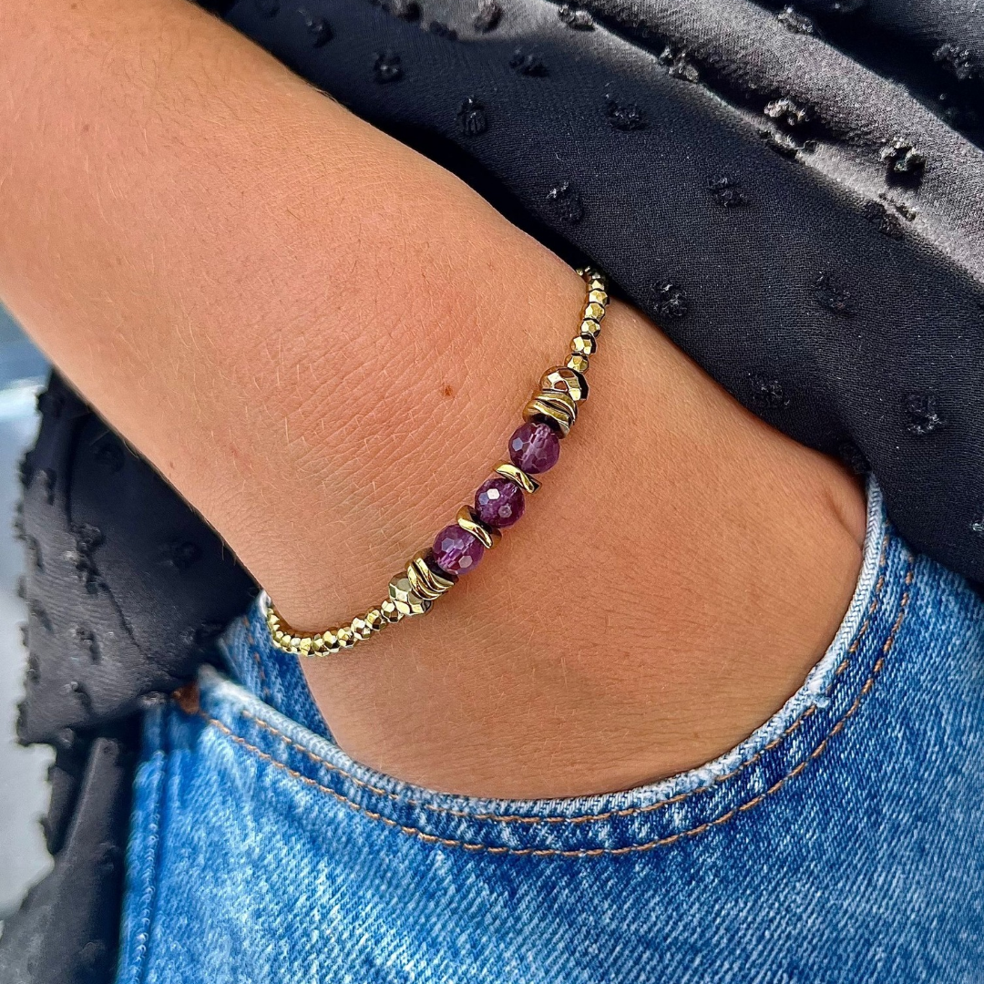 Bracelet Améthyste et hématite CORDELIA
