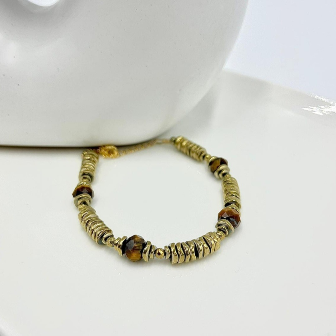 Bracelet Oeil de tigre et Hématite MÉLISANDRE