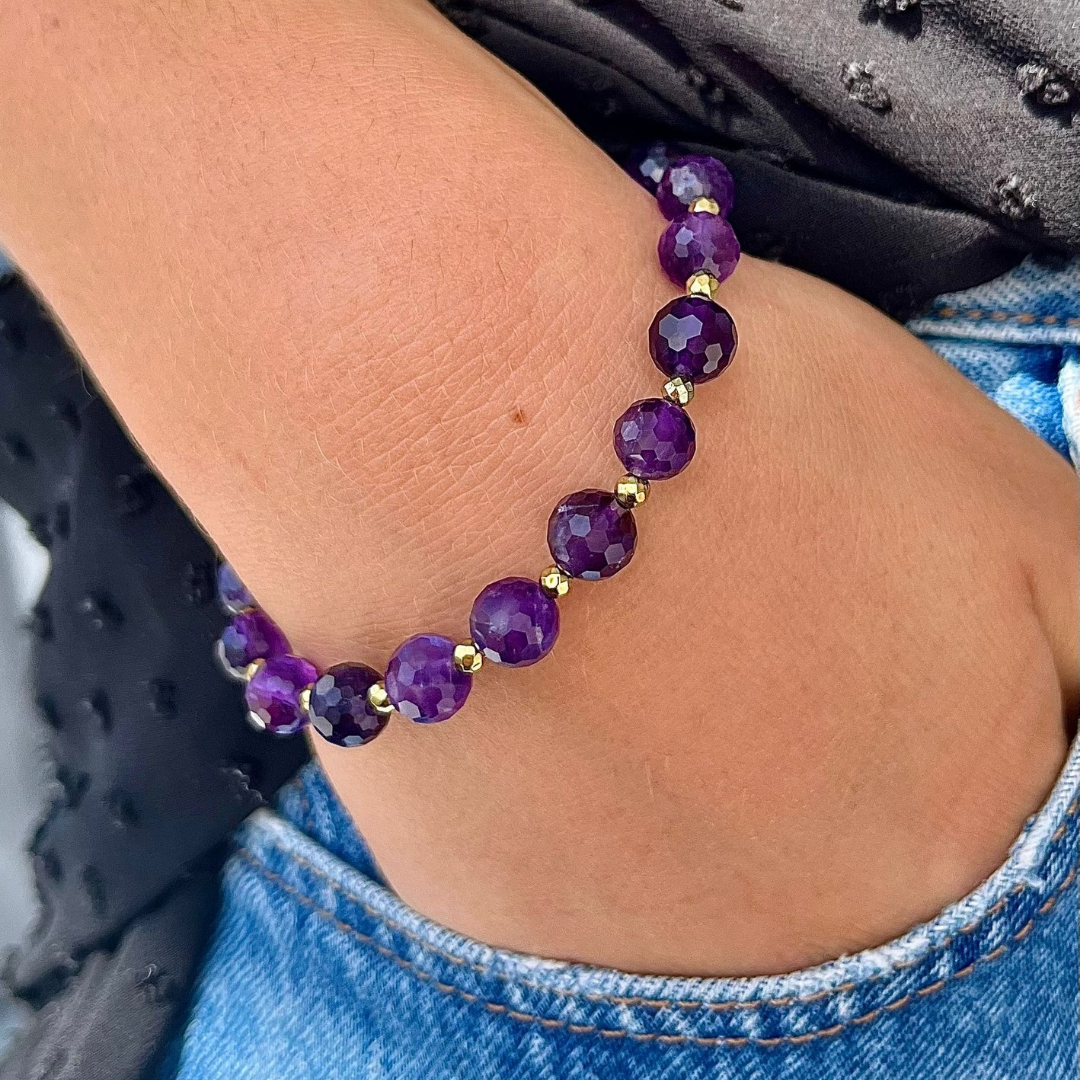 Bracelet Améthyste et Hématite Luna