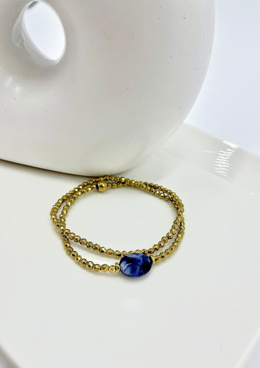 Bracelet double PAMINA Sodalite