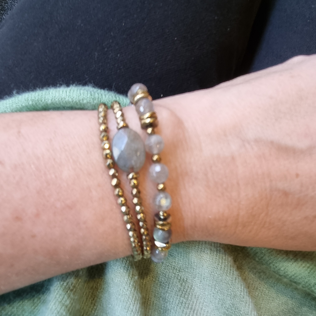 Bracelet en pierre énergétique Labradorite- protection- confiance en soi- dépassement des peurs