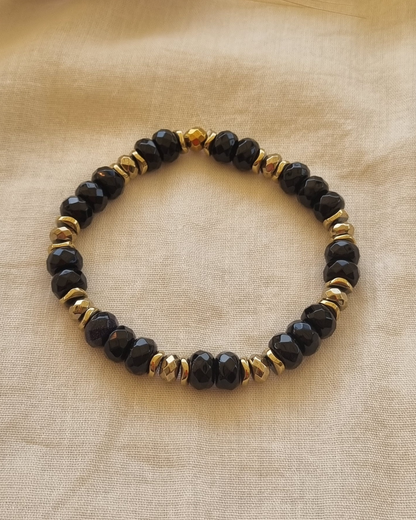 Bracelet Anton onyx hématite protection ancrage
