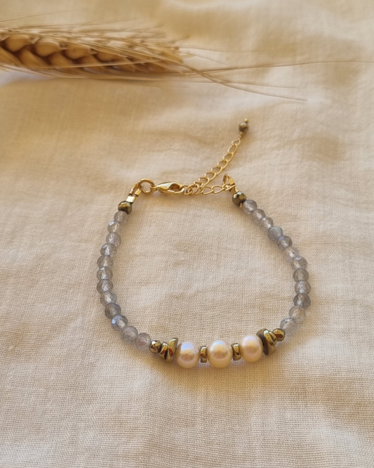 bracelet labradorite perles de culture énergie positive femme 