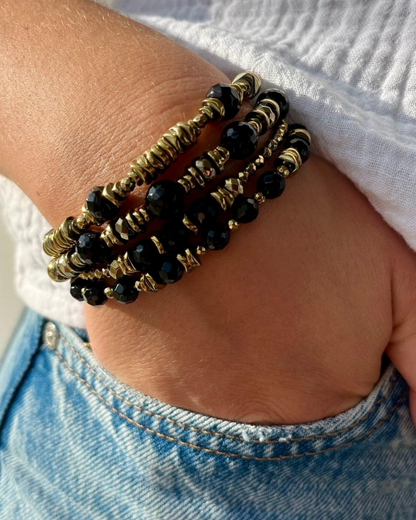Bracelet Freya onyx hématite protection ancrage