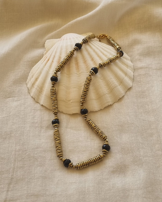 Collier Mélisandre Onyx Hématite Protection Ancrage