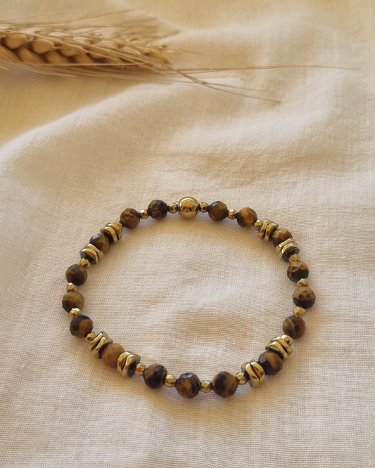 bracelet oeil de tigre hématite création artisanale femme lithothérapie