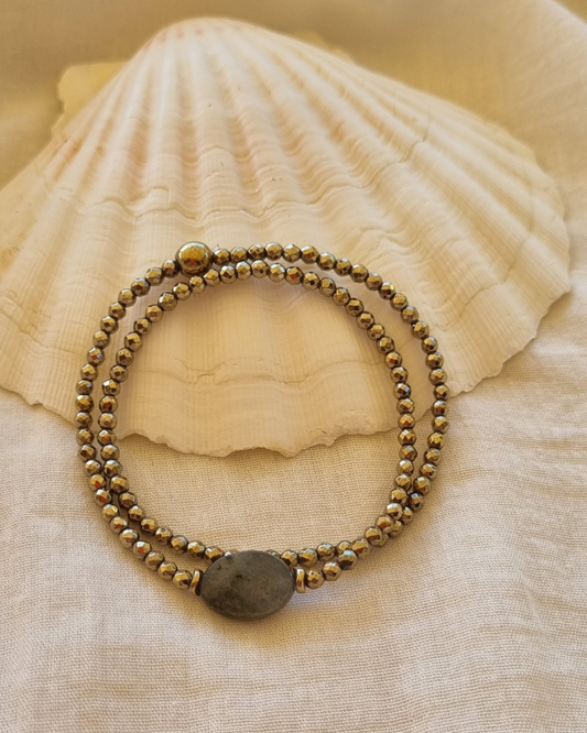 bracelet labradorite double tour fait main bijou énergétique
