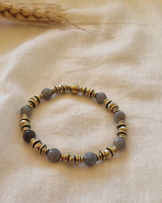 bracelet labradorite hématite pierres fines vertus lithothérapie