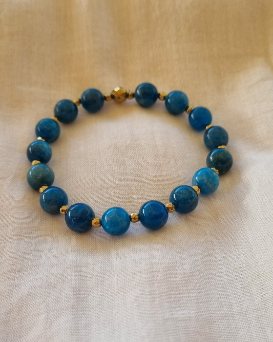 bracelet apatite et hématite création artisanale lithothérapie