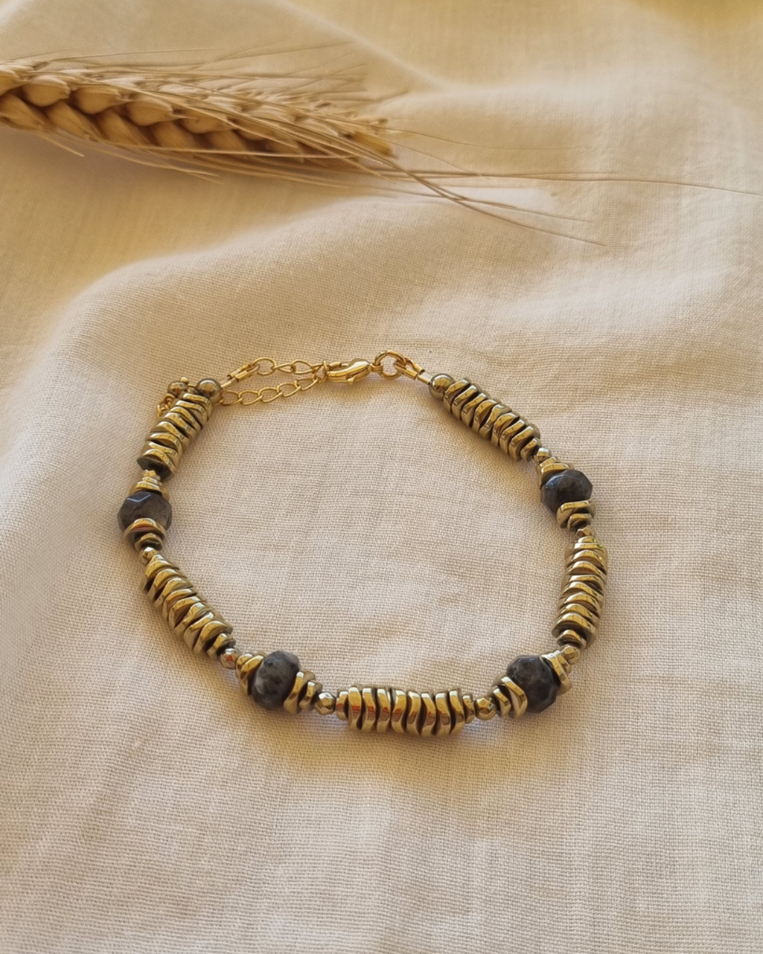 bracelet labradorite dark création artisanale vertus lithothérapie