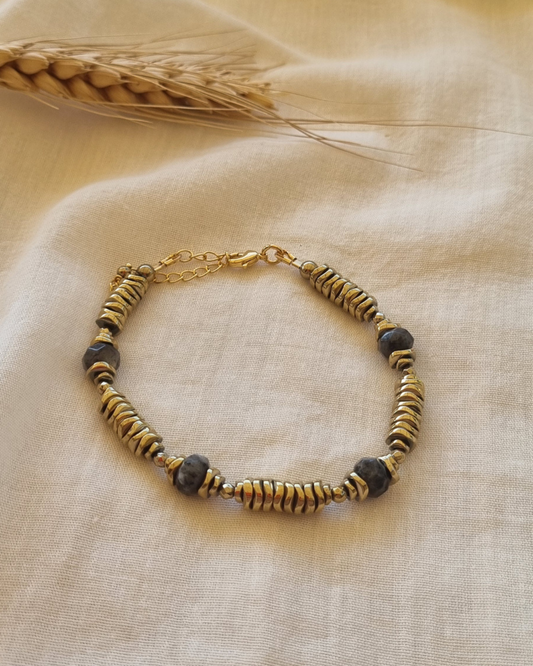 bracelet labradorite dark création artisanale vertus lithothérapie