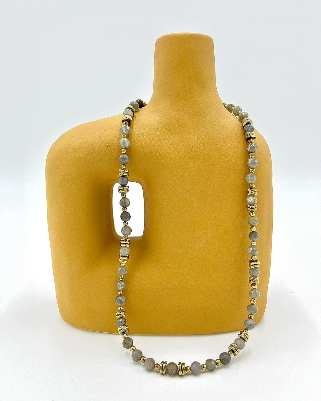 collier labradorite protection hématite ancrage