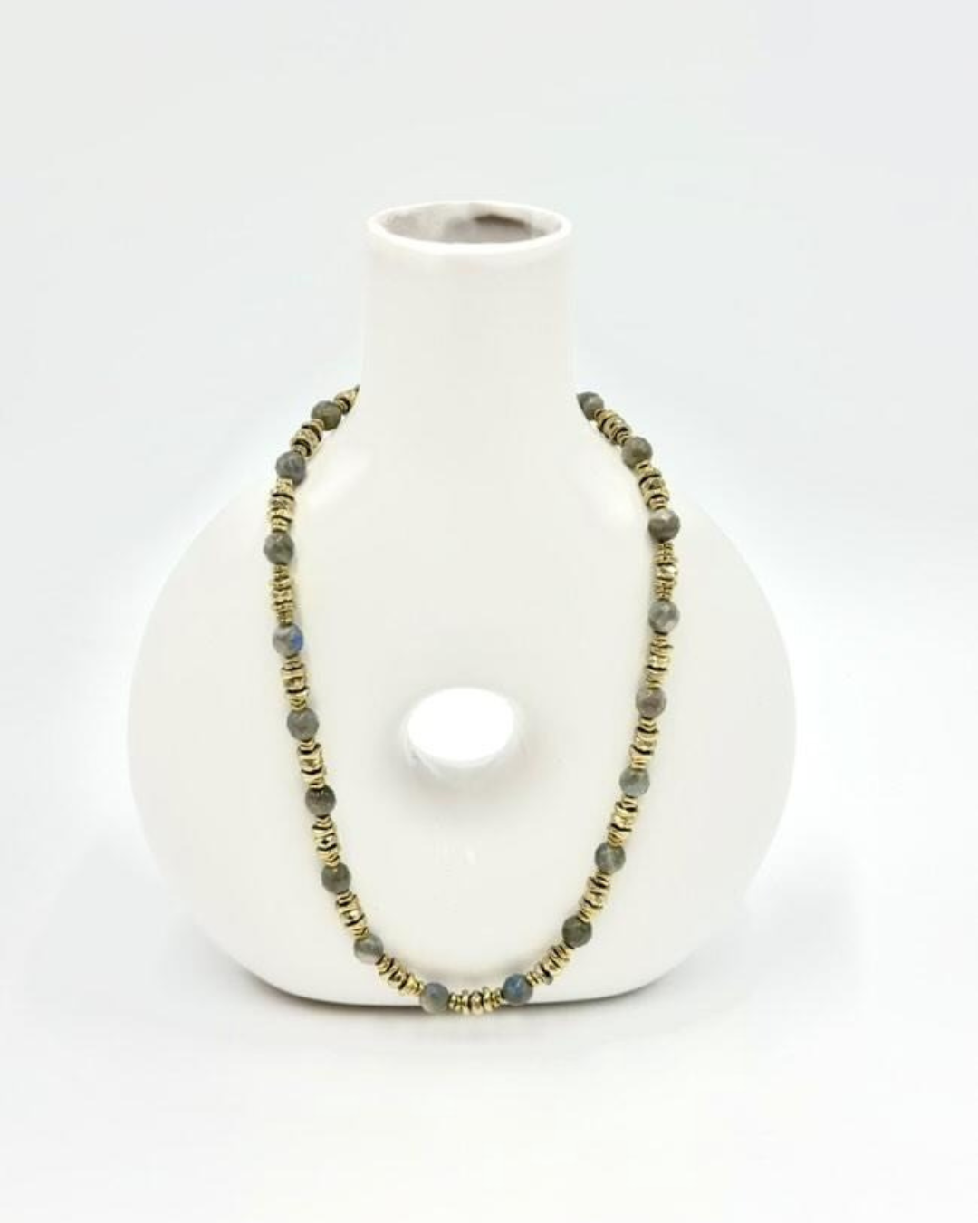 collier labradorite hématite pierres naturelles protection ancrage