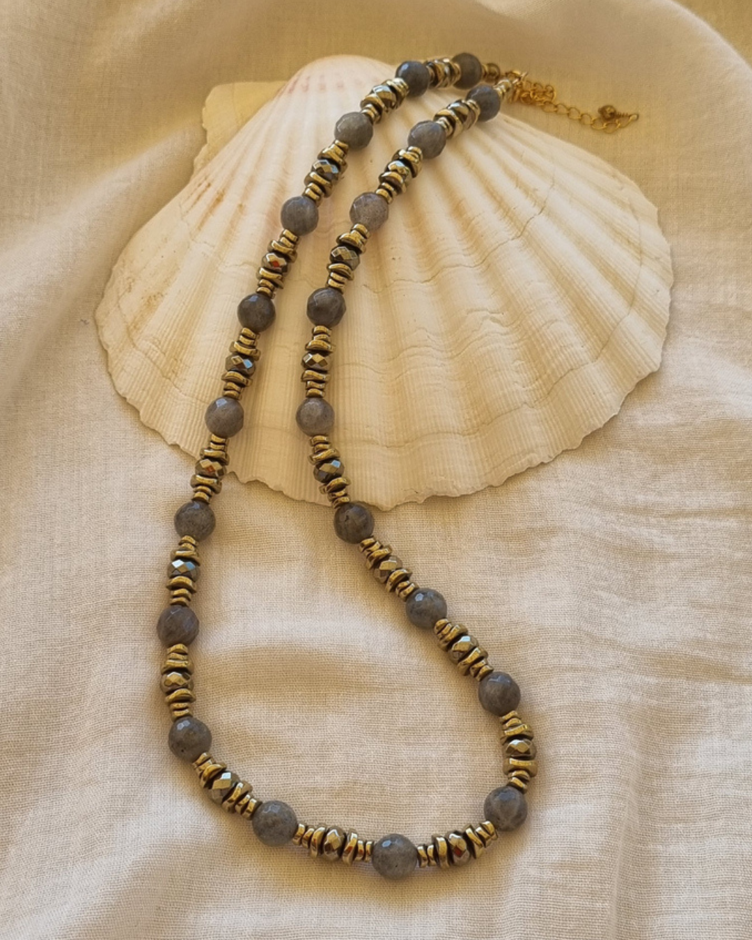 collier labradorite hématite chakra couronne intuition
