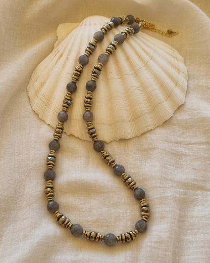collier labradorite hématite chakra couronne intuition