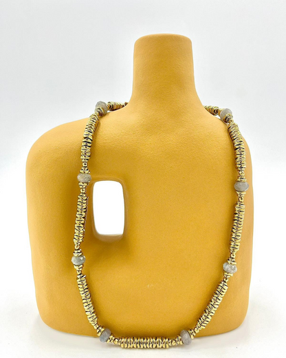 Collier MÉLISANDRE Labradorite et hématites dorées
