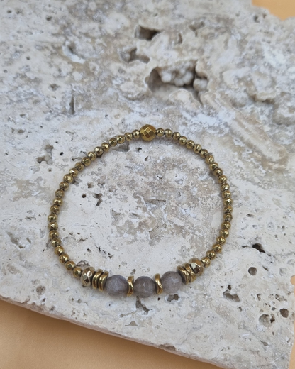 Bracelet Cordélia  Labradorite et Hématite dorées