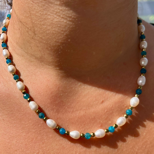 Collier Eleanor Apatite et Hématite 
