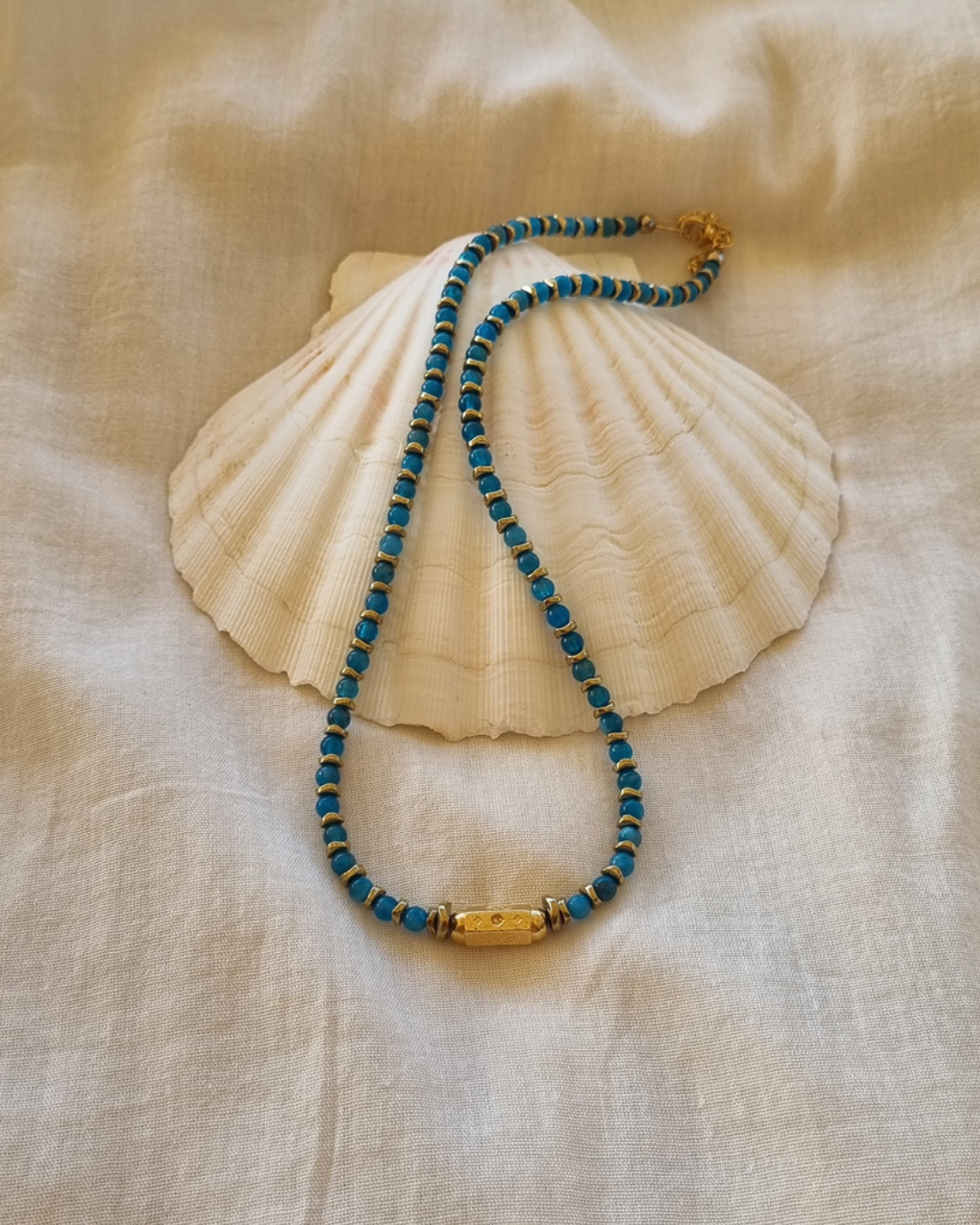 Collier NAÏA Apatite et Hématites dorées
