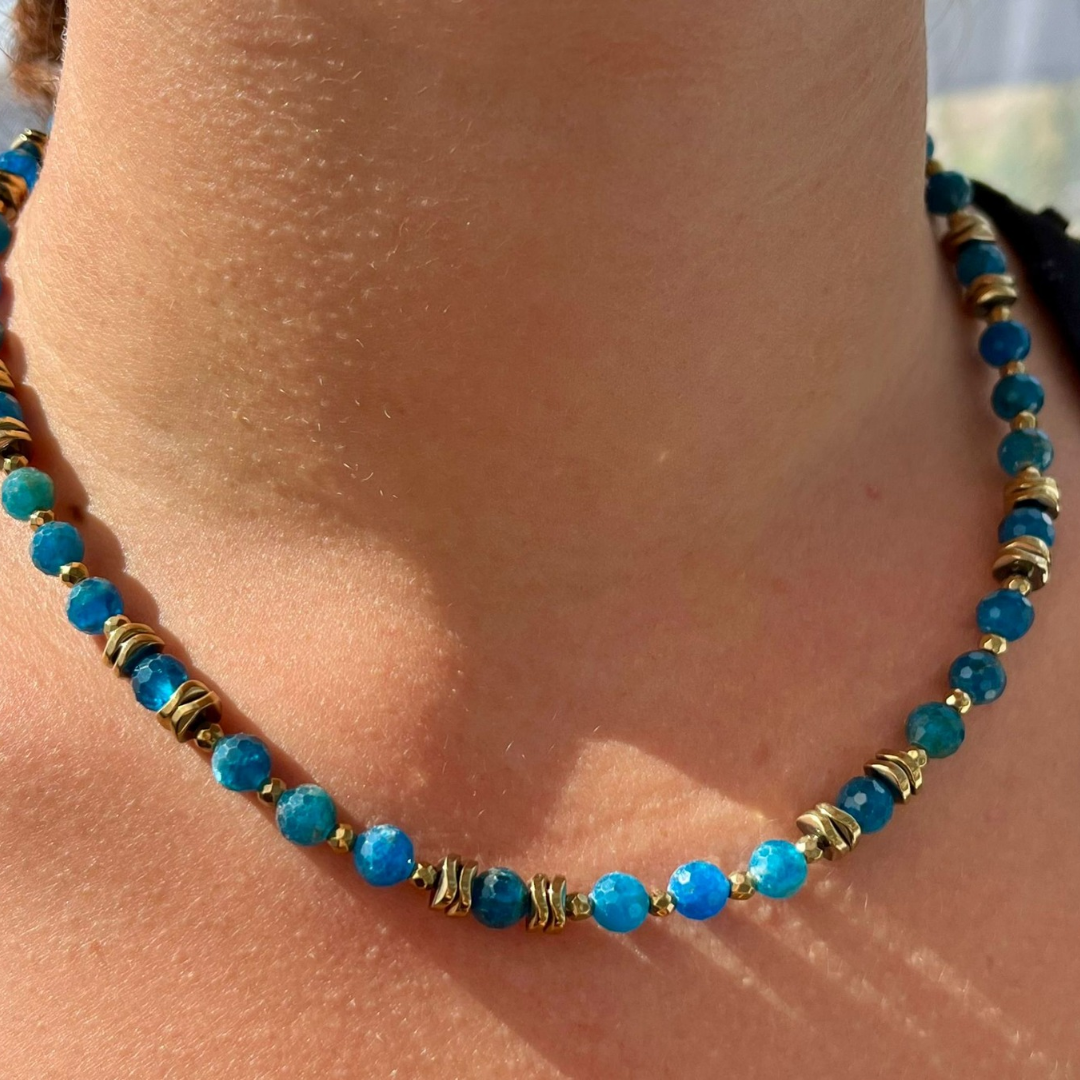 Collier Cornélius Apatite et Hématite 