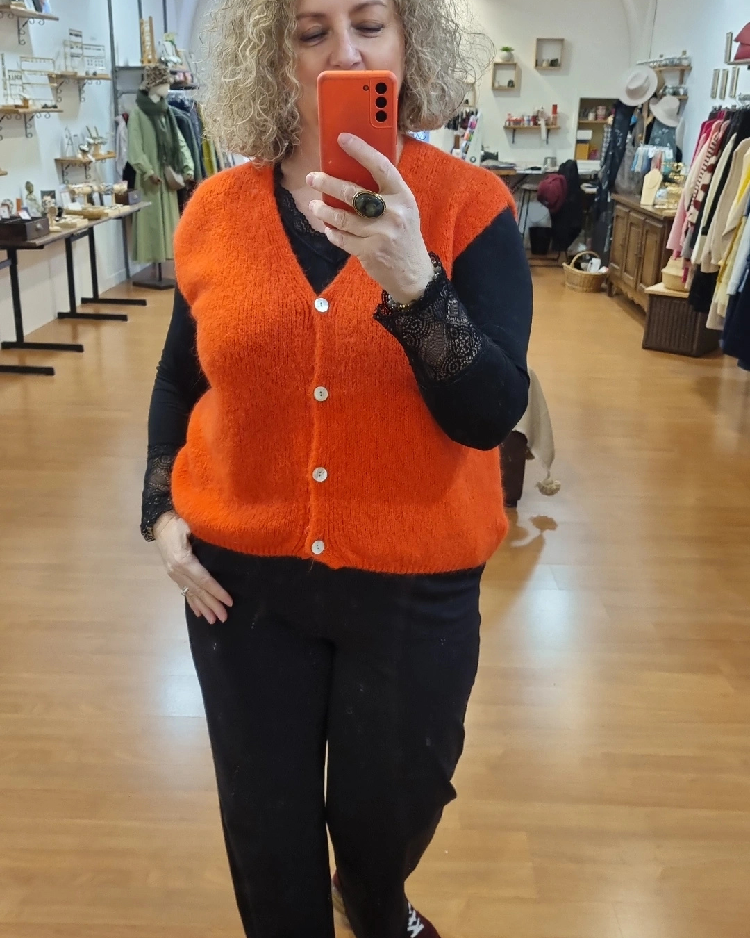 Gilet sans manche NUAGE orange