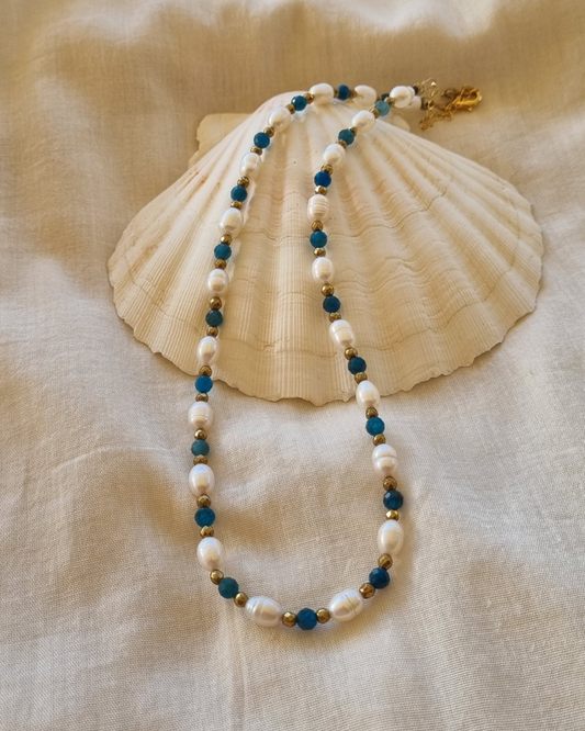 Collier Apatite et perles d'eau douce ELEANOR