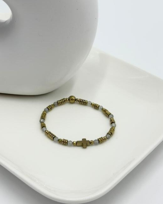 Bracelet Sybille Labradorite et Hématite dorées