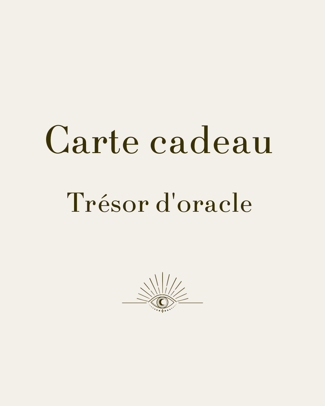 Carte cadeau Trésor d'Oracle