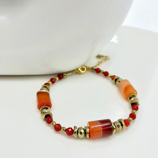 Bracelet Cornaline et Hématite MÉLUSINE