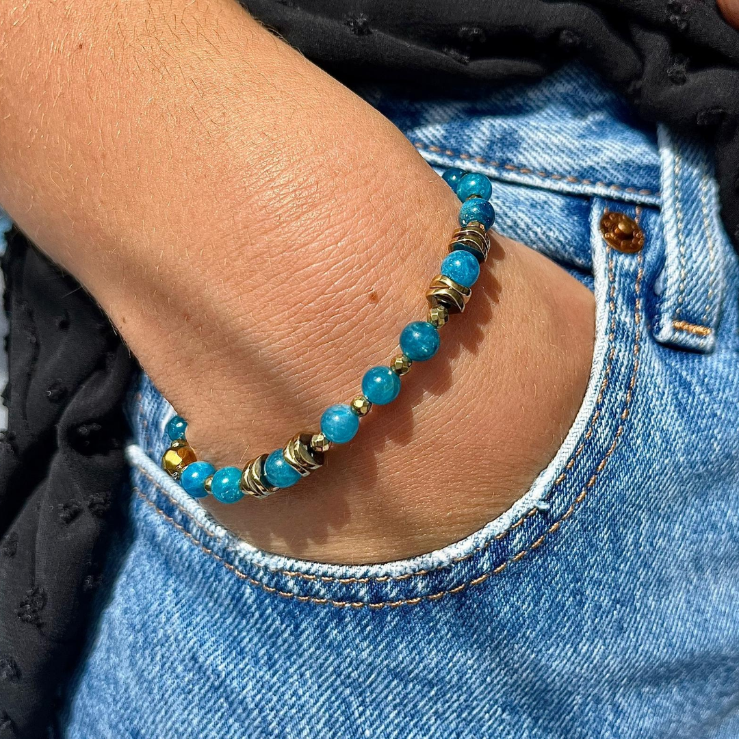 Bracelet Cornélius Apatite et Hématite 