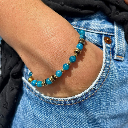 Bracelet Cornélius Apatite et Hématite 