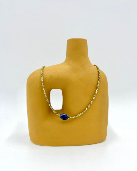 Collier Pamina Sodalite et Hématites dorées