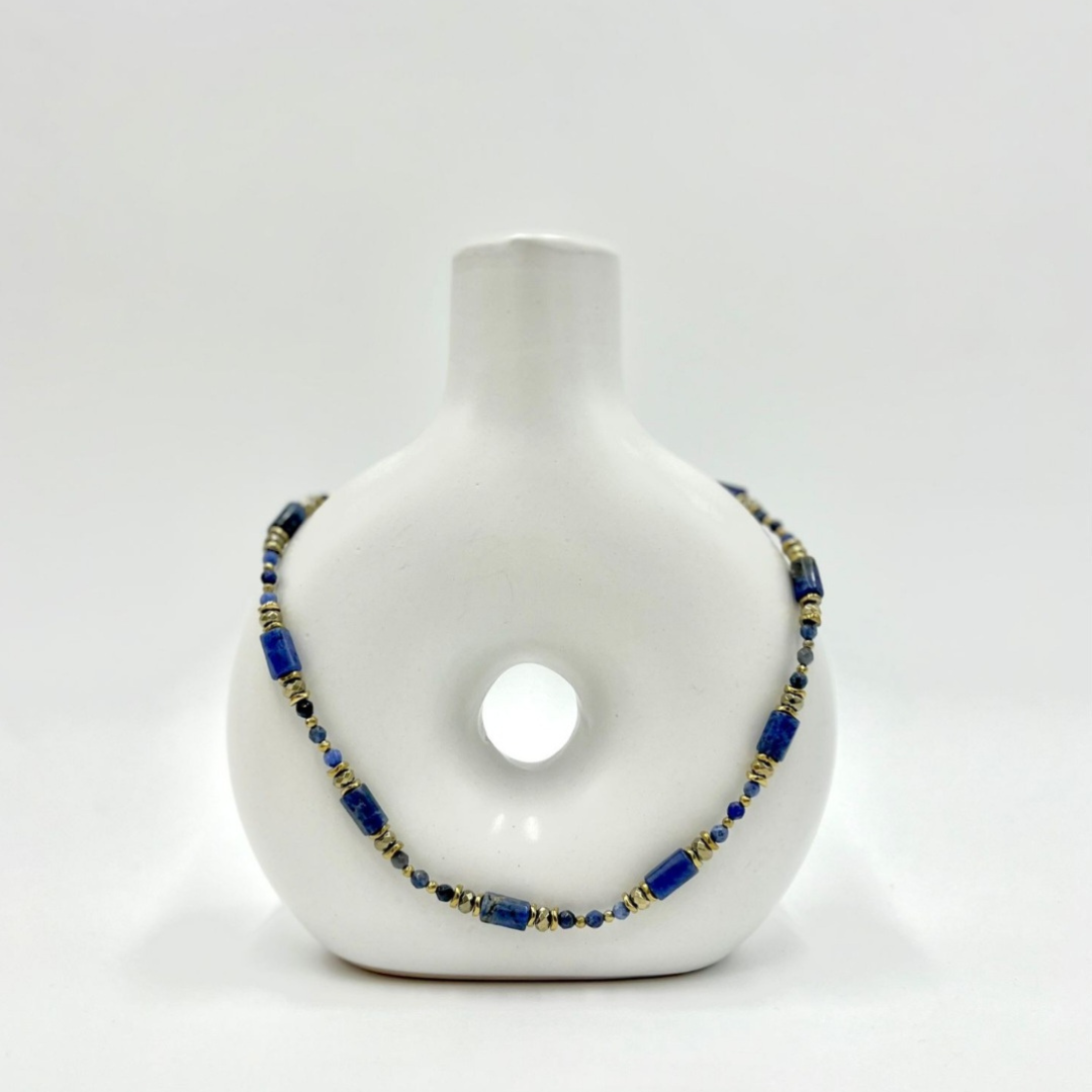 Collier Mélusine Sodalite et Hématite 