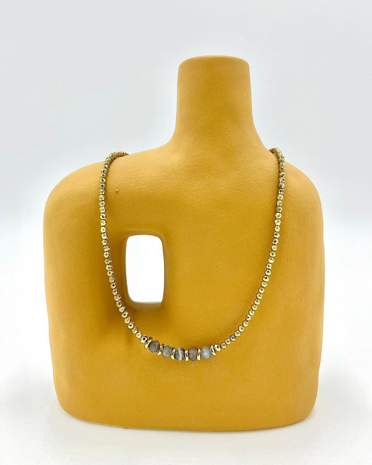 Collier Isabel Labradorite et Hématites dorées