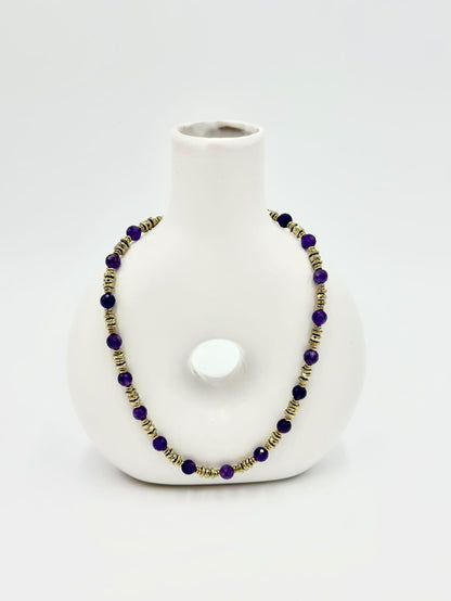 Collier Améthyste et Hématite FREYA