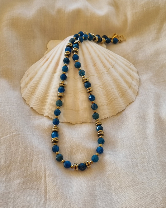 Collier Cornélius Apatite et Hématites dorées