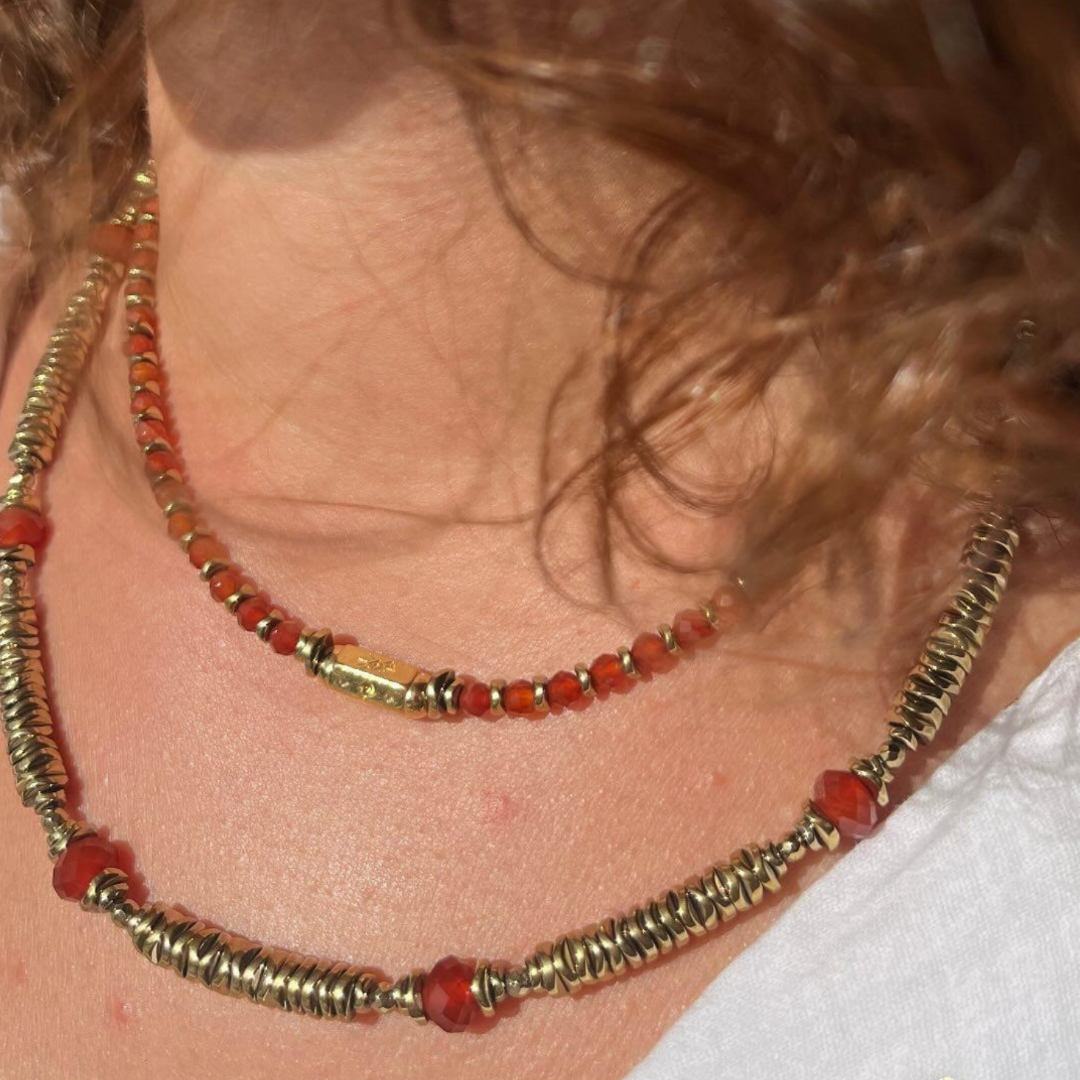 Collier NAÏA Cornaline et Hématite 