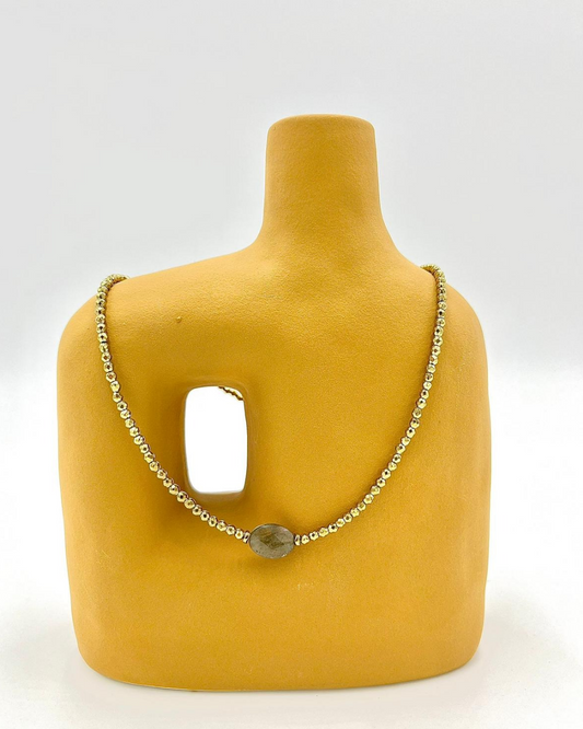 Collier Pamina Labradorite et Hématites dorées