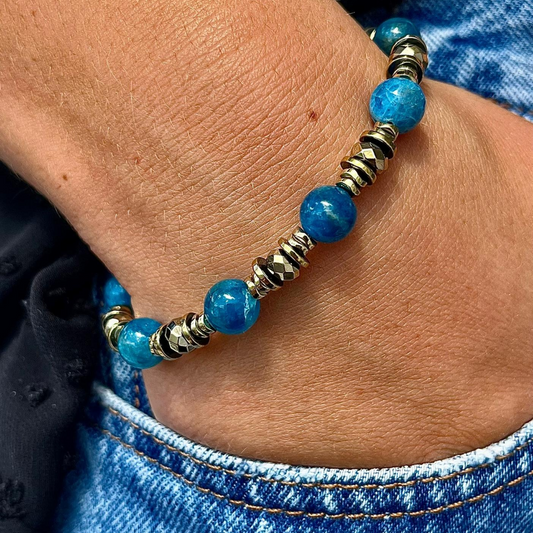 Bracelet freya Apatite et hématites 