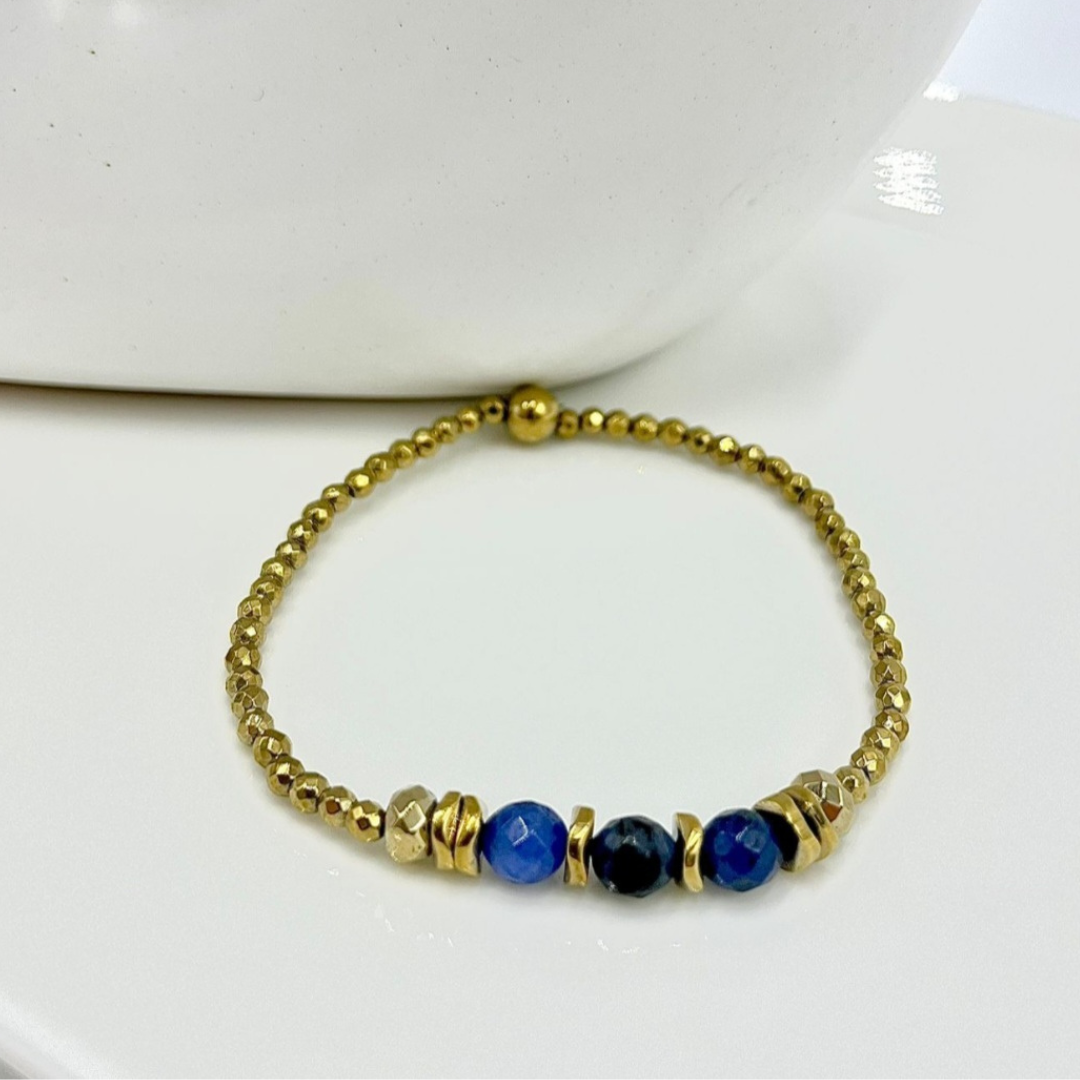 Bracelet CORDELIA Sodalite et Hématite 